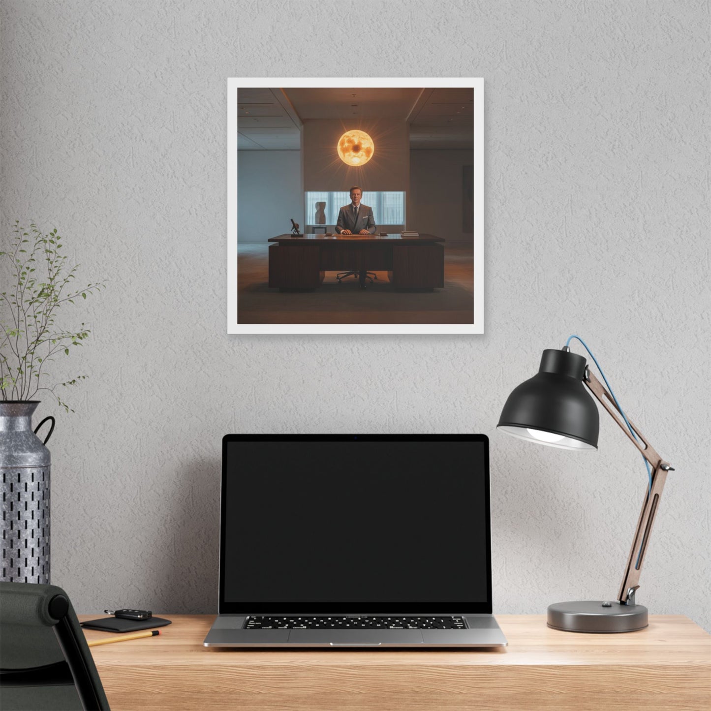 Boss Never Leaves the Building Without His Own Sun 'Designed by AI' Canvas Art Print