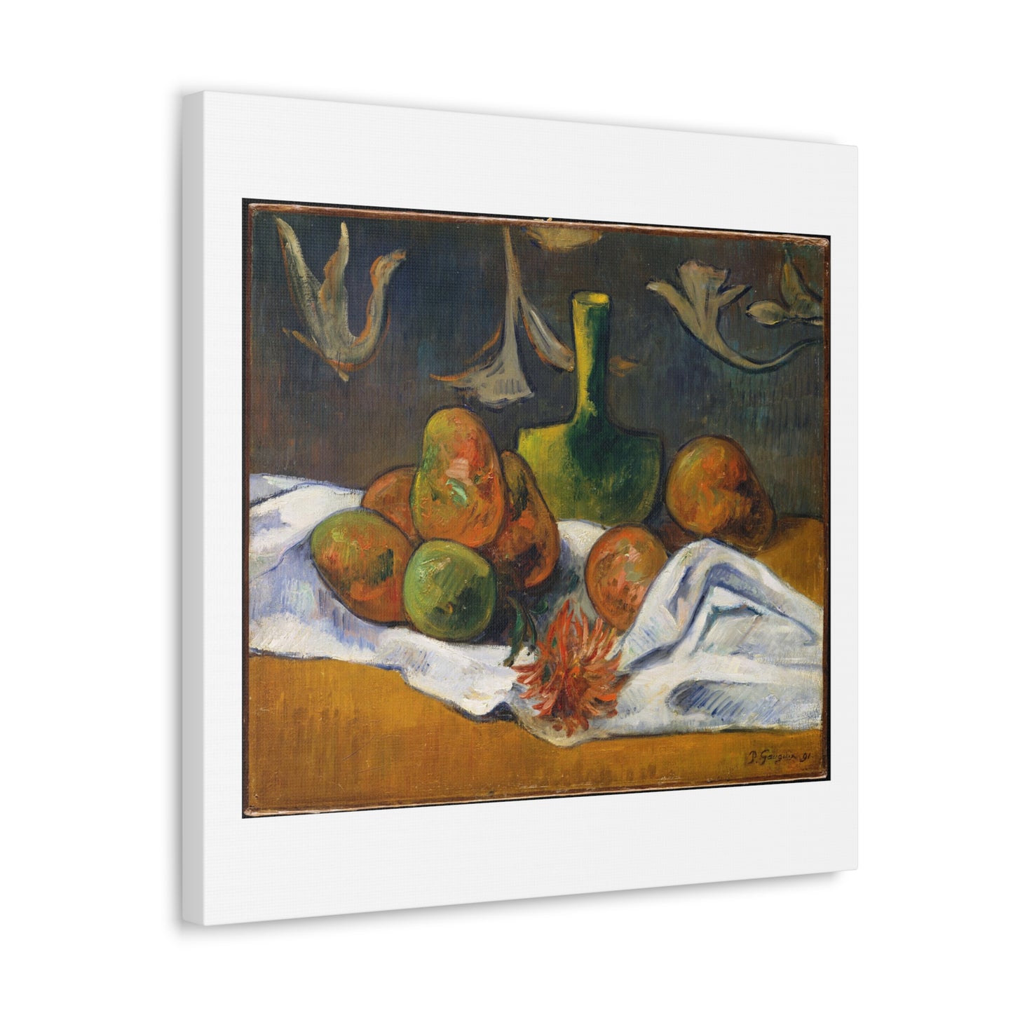 Still Life by Paul Gauguin, Art Print from the Original on Satin Canvas