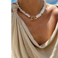 White Natural Shell Beaded-Design Versatile Necklace