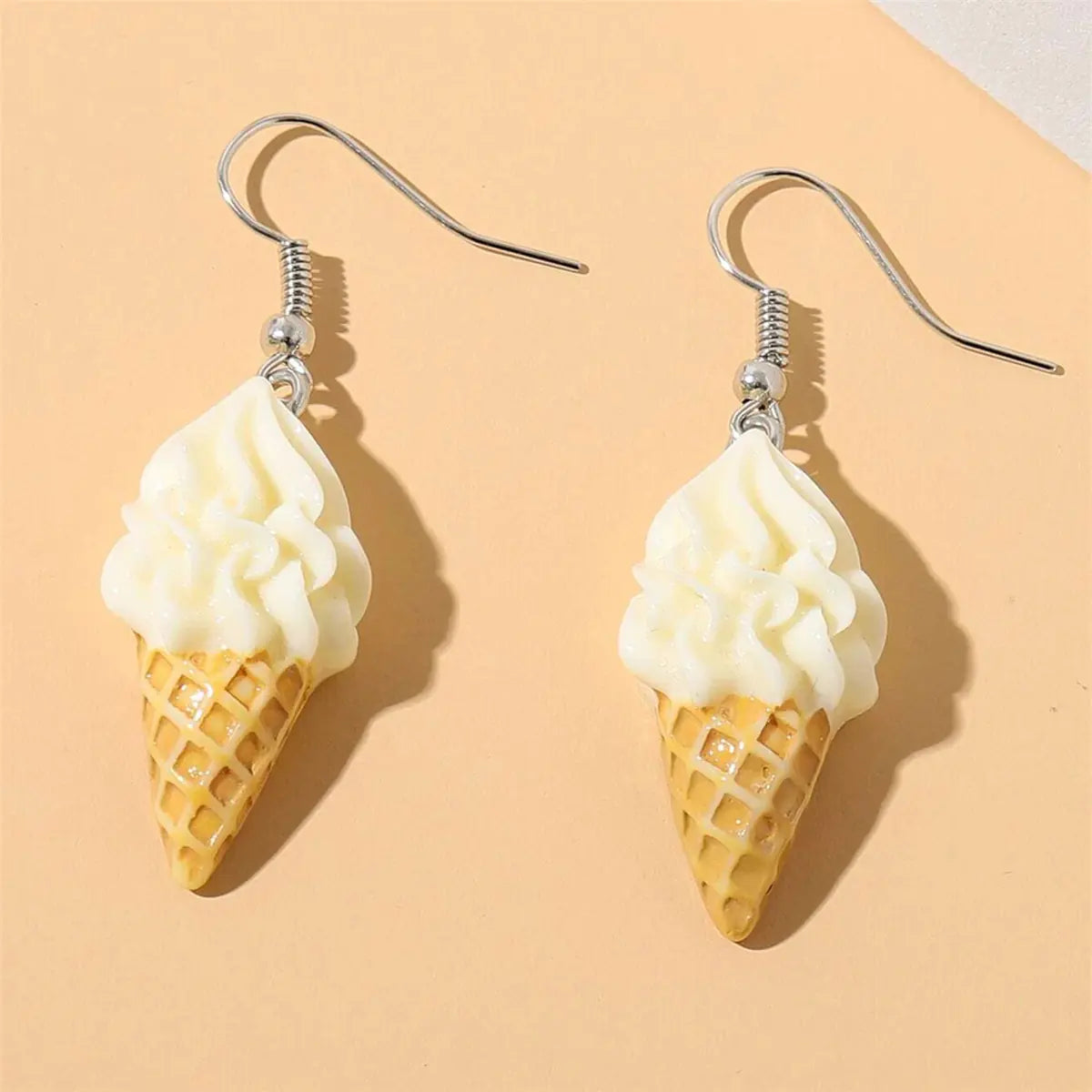Ice Cream Cone Dangle Earrings, Cute Resin Jewellery