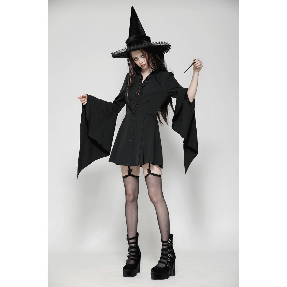 Dark in Love Darya Witchy Bell-Sleeve Shirt Dress
