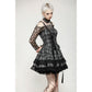 Dark in Love Ida Punk Grey Tartan Metal-Studded Dress