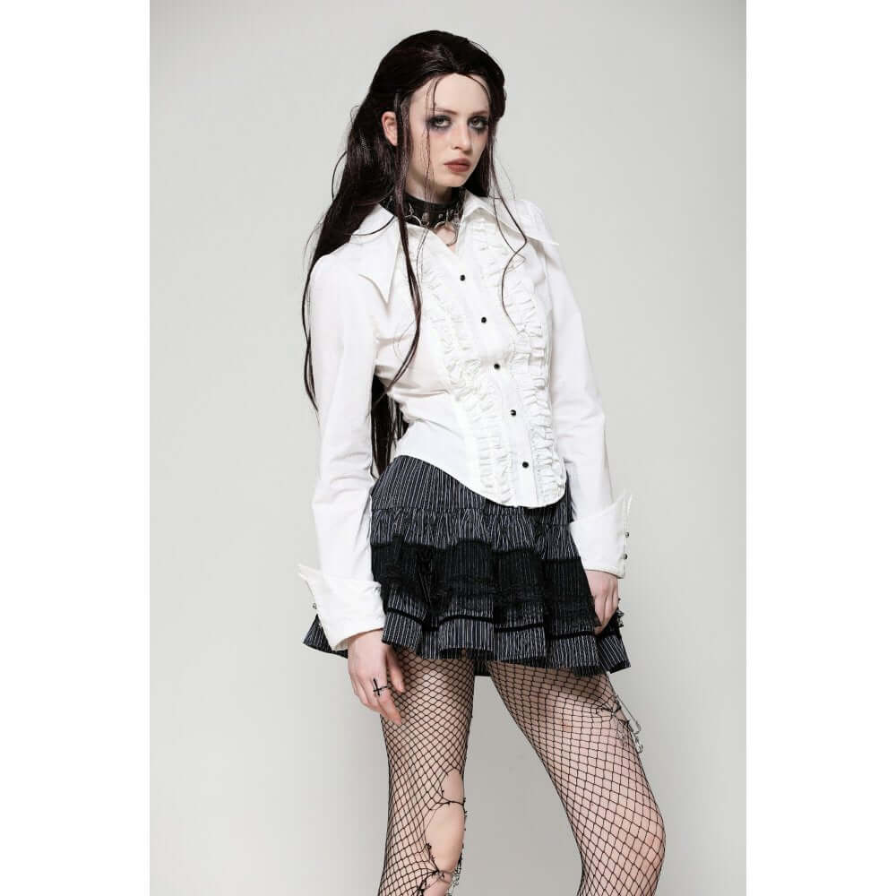 Dark in Love Queeny Gothic Demon White Shirt