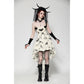 Dark in Love Zosia Punk Gothic Butterfly Embroidered Lace Dress in Beige