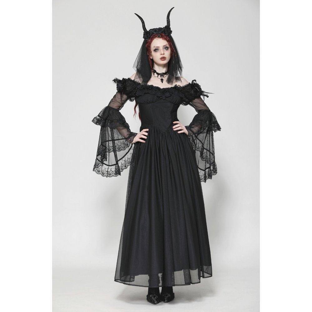 Dark in Love Millicent Black Tulle Feather Fantasy dress