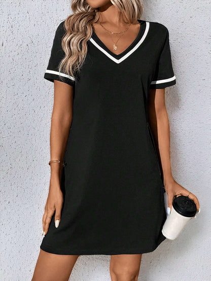 Women's Tennis-Style Dress, Casual Short-Sleeve Dress, Multi Colours