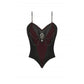 Dark in Love Morrigan Velvet and Lace Chain-Detail Bodysuit