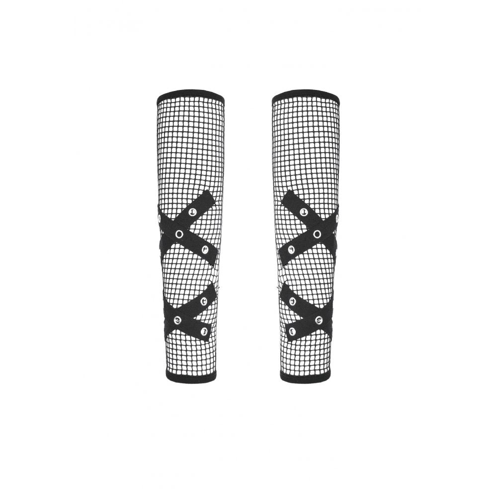 Dark In Love Punk Mesh Hollow Chain-Decor Gloves