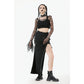 Dark in Love Morana Mesh Crochet-Knit Bell Sleeve Crop Top