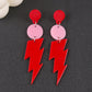 Fashion Colour-Contrast Lightning Strike Acrylic Earrings