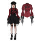 Dark in Love Vampiretta Red Distressed-Effect Frilly Blouse