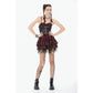 Dark in Love Red-Black Plaid Leather-Layered Punk Sweetcore Dress