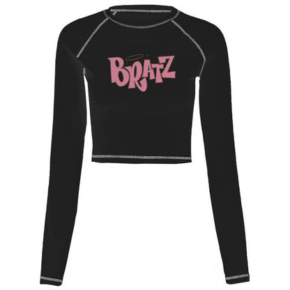 Women's Bratz Print Goth T-Shirt, Long Sleeves Short Sleeves