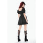 Dark in Love Gothic Lace Square-Neck Puff-Sleeve Dress