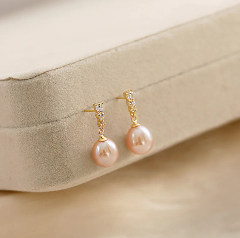 French-Style Pearl Droplet Fashion Earrings