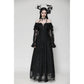 Dark in Love Cosette Elegant Gothic Off-Shoulder Ruffle Maxi Dress