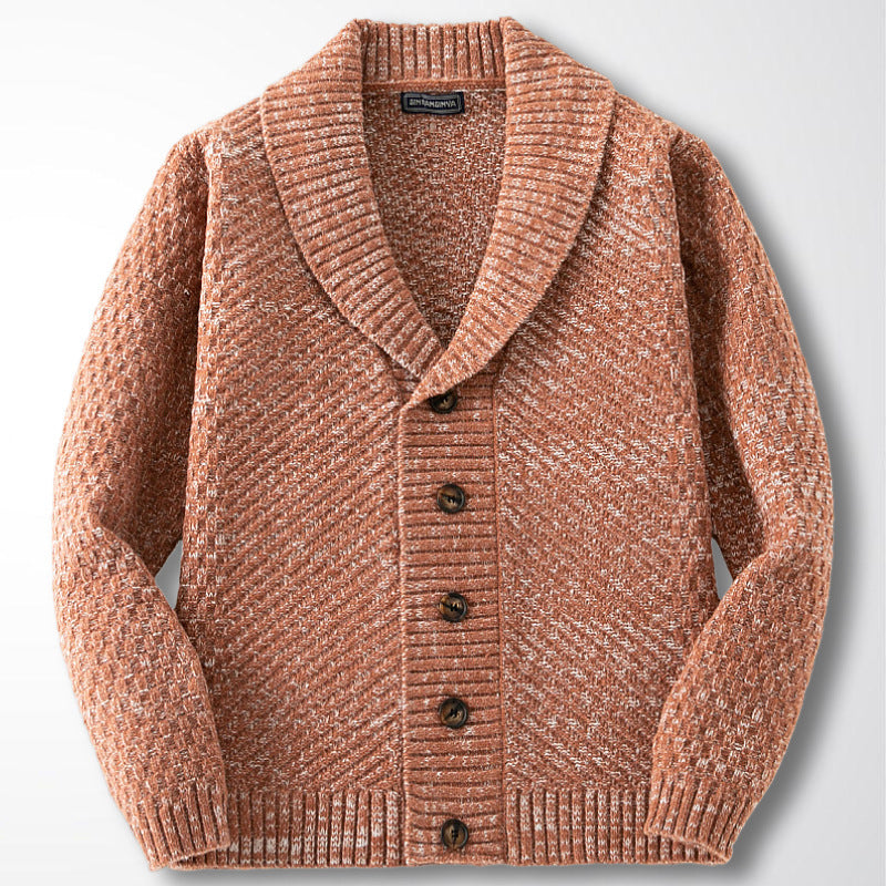 Men's Long-Sleeve Thick Needlepoint Sweater