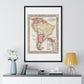 Antique Map of South America, Showing its Political Divisions (1863) by Samuel Augustus Mitchell, from the Original, Framed Art Print