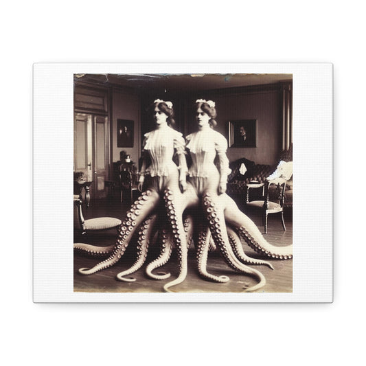 Circus Sideshow Twins 'Designed by AI' Art Print on Canvas