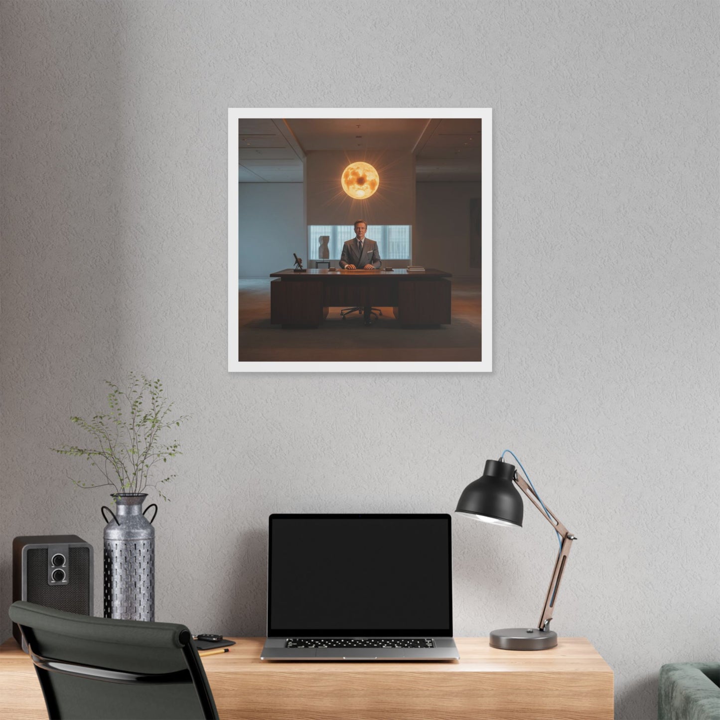 Boss Never Leaves the Building Without His Own Sun 'Designed by AI' Canvas Art Print