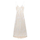 Women's Shimmering Foil Printed Sheer Embellished Evening Dress