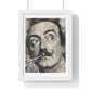 Salvador Dali Portrait, Pencil Sketch 'Designed by AI' Framed Art Print