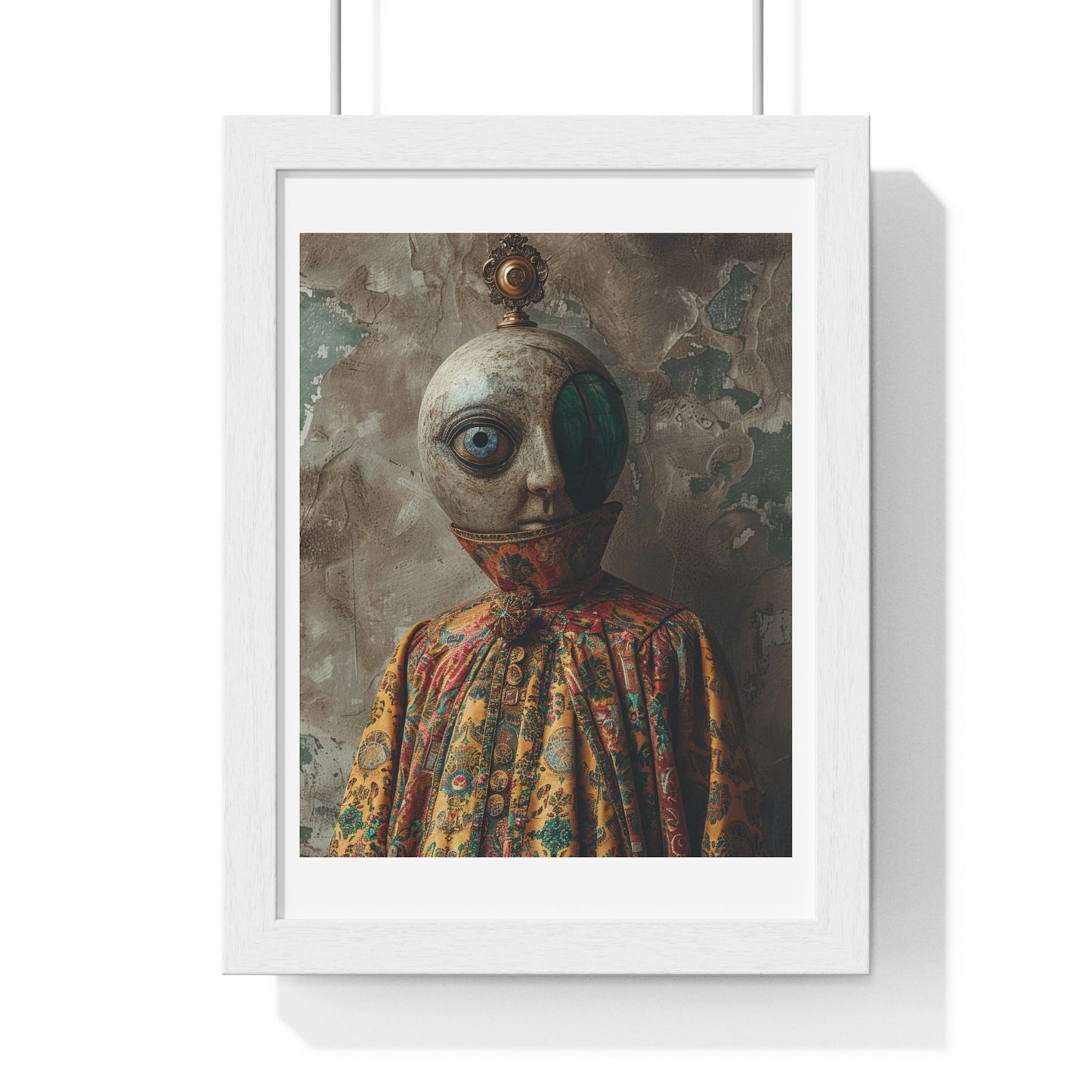 Head Replacement III, Abstract Art 'Designed by AI', Framed Art Print