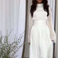 Socialite French-Look Long Neck Round Waist Flowing Long Dress