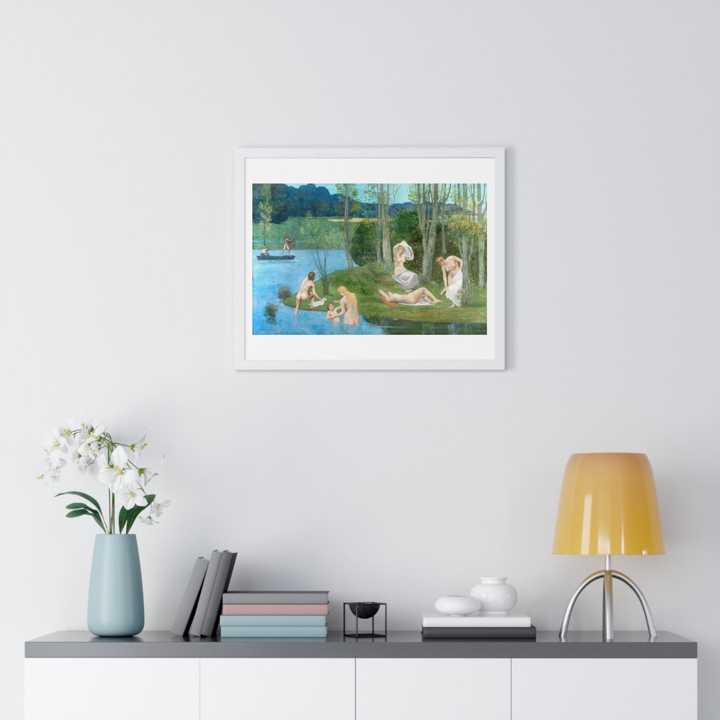 Summer (1891) by Pierre Puvis de Chavannes, from the Original, Framed Art Print