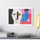 Minimal Simple Male Portrait Abstract Painting 'Designed by AI' Art Print on Canvas