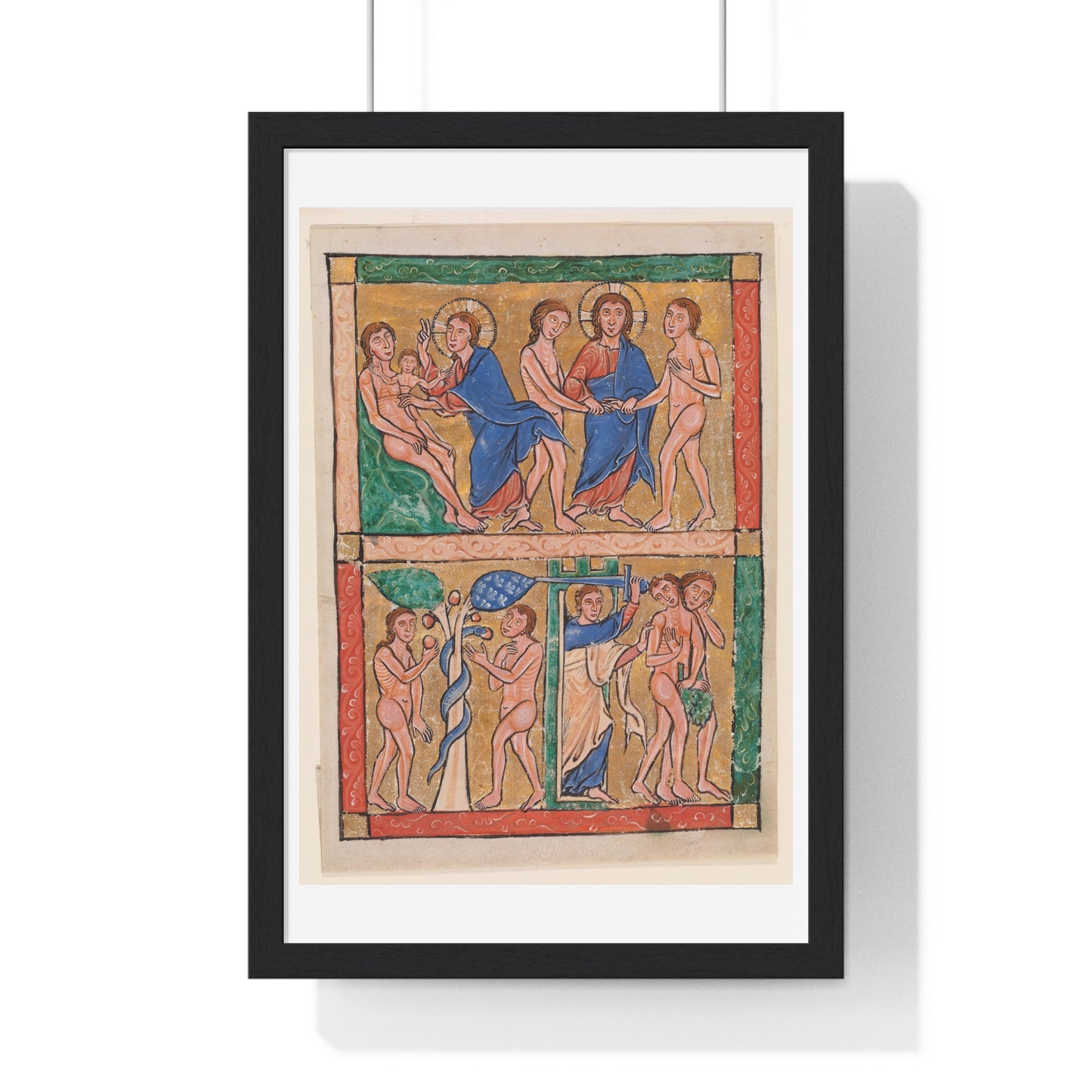 Scenes from the Book of Genesis: the Creation of Eve, the Marriage of Adam and Eve, the Temptation, and the Expulsion (circa 1250) from the Original, Framed Art Print