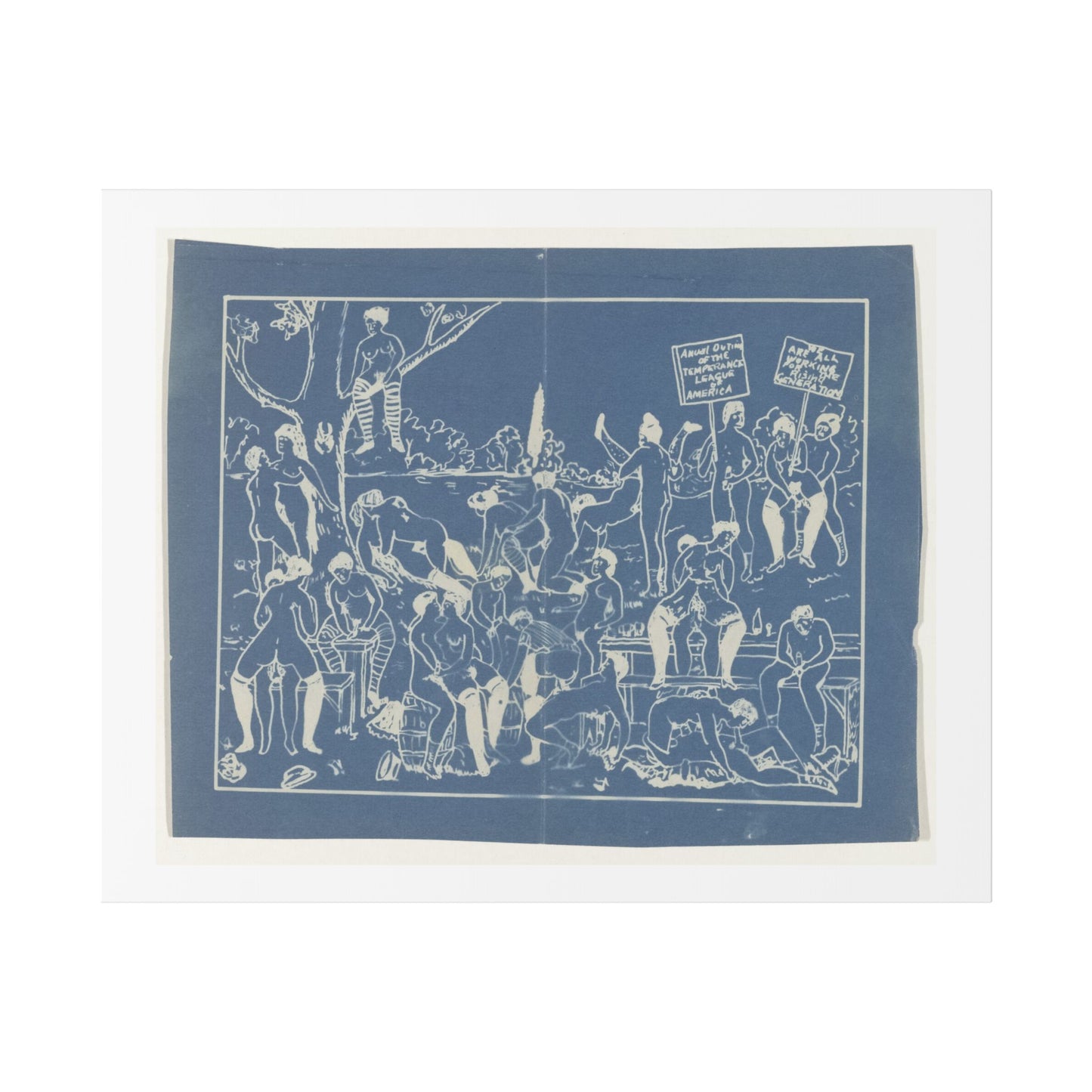 Fotoreproductie van Risqué Onderwerp, Tekening van een Orgie (circa 1900) by Anonymous, Canvas Art Print