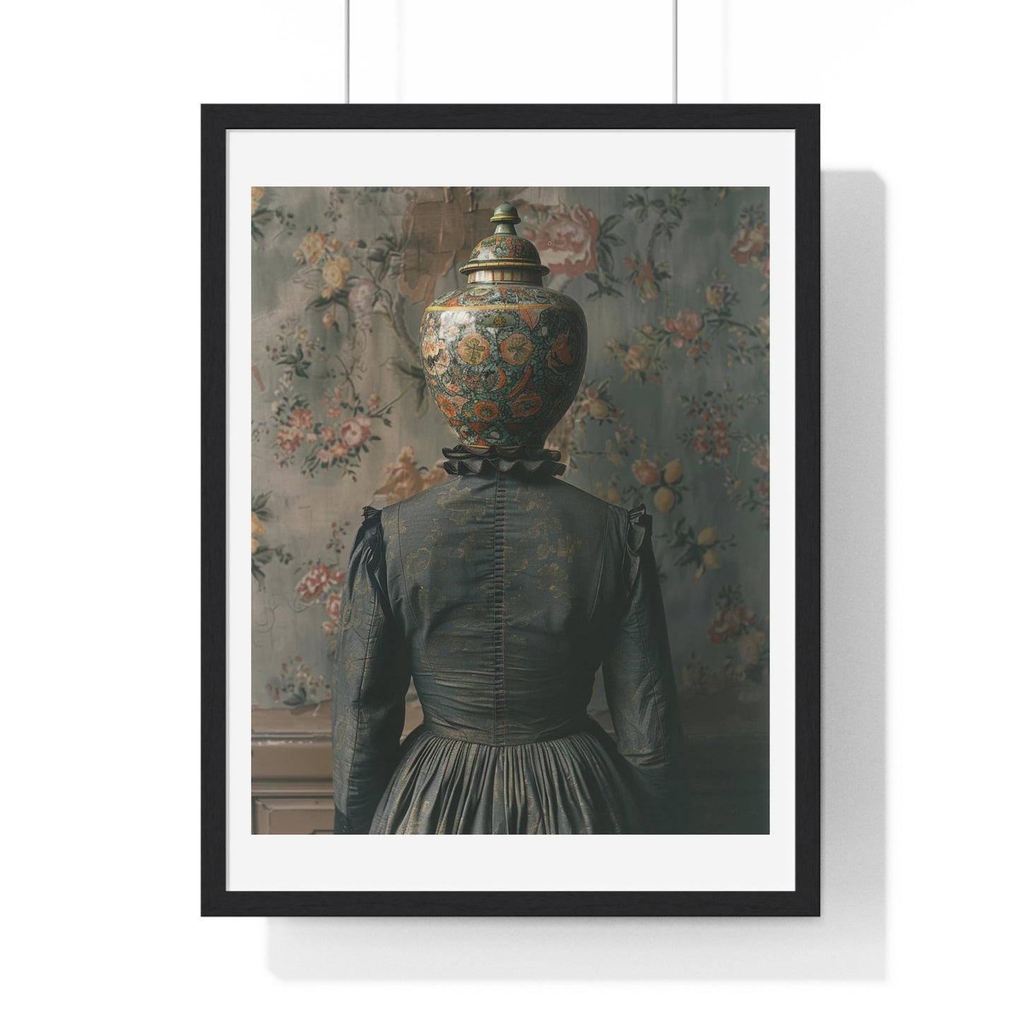 Head Replacement II, Abstract Art 'Designed by AI', Framed Art Print