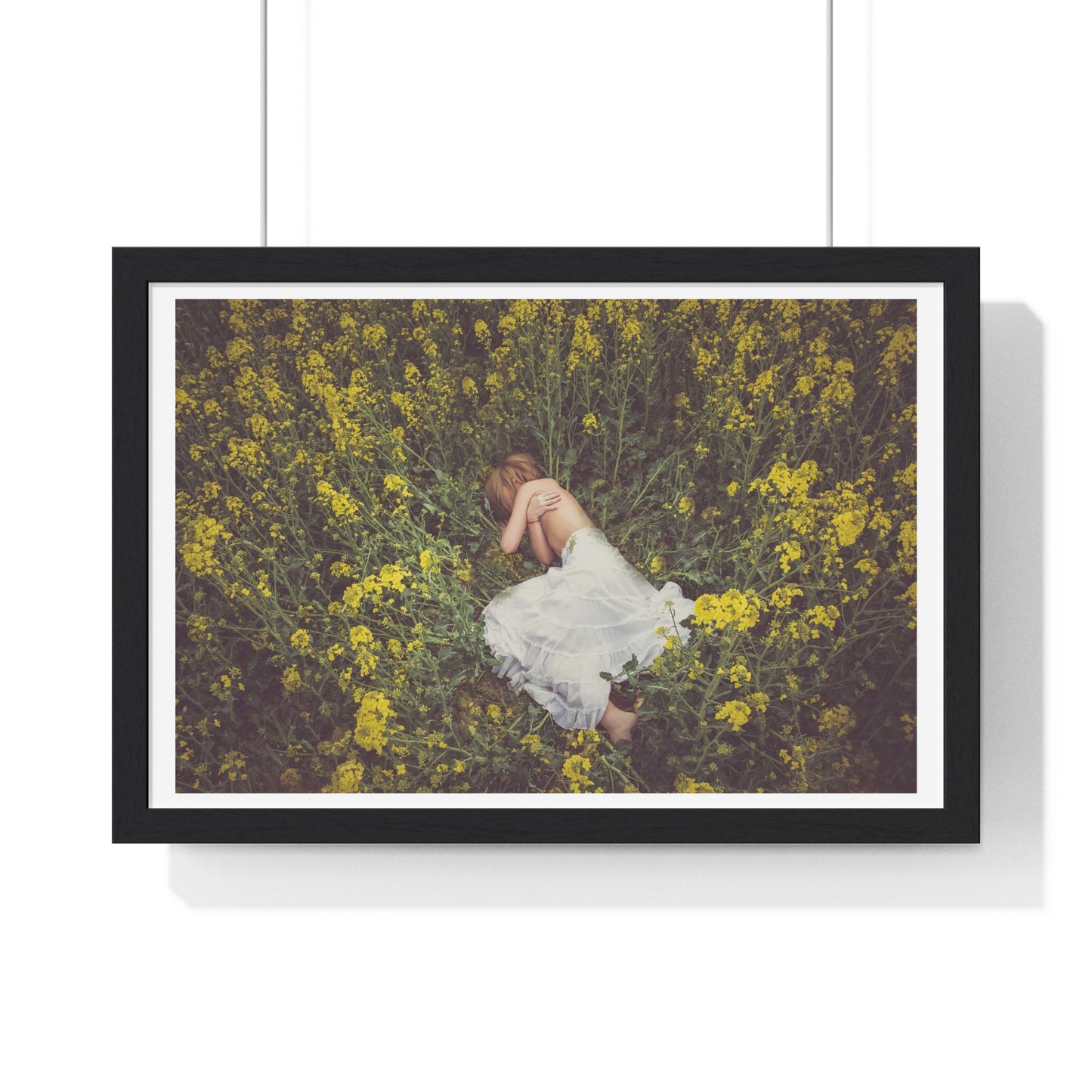 Asleep in the Rapeseed Field 'Designed by AI' Framed Art Print