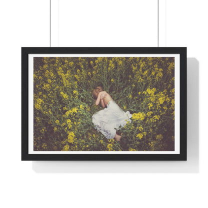 Asleep in the Rapeseed Field 'Designed by AI' Framed Art Print