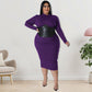 Plus Size Women's Zipper Hit Dress, Spring and Autumn Collection