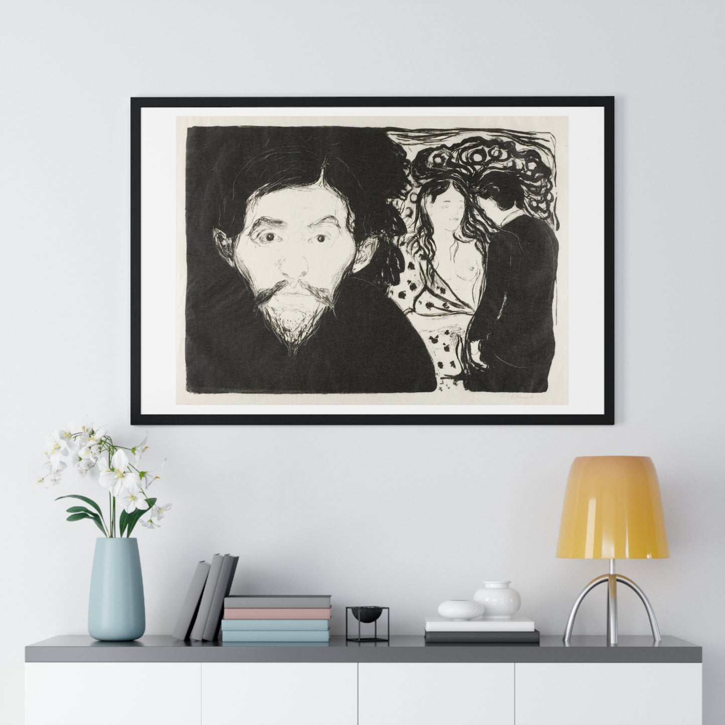 Jealousy I (1896) by Edvard Munch, from the Original, Framed Art Print
