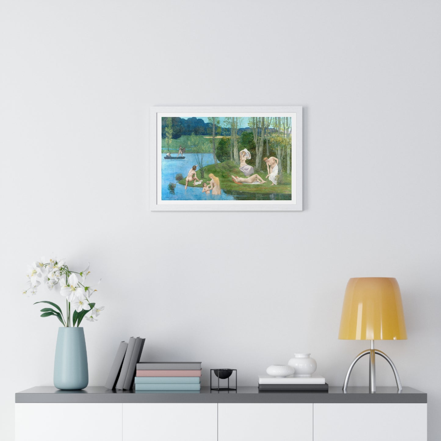 Summer (1891) by Pierre Puvis de Chavannes, from the Original, Framed Art Print