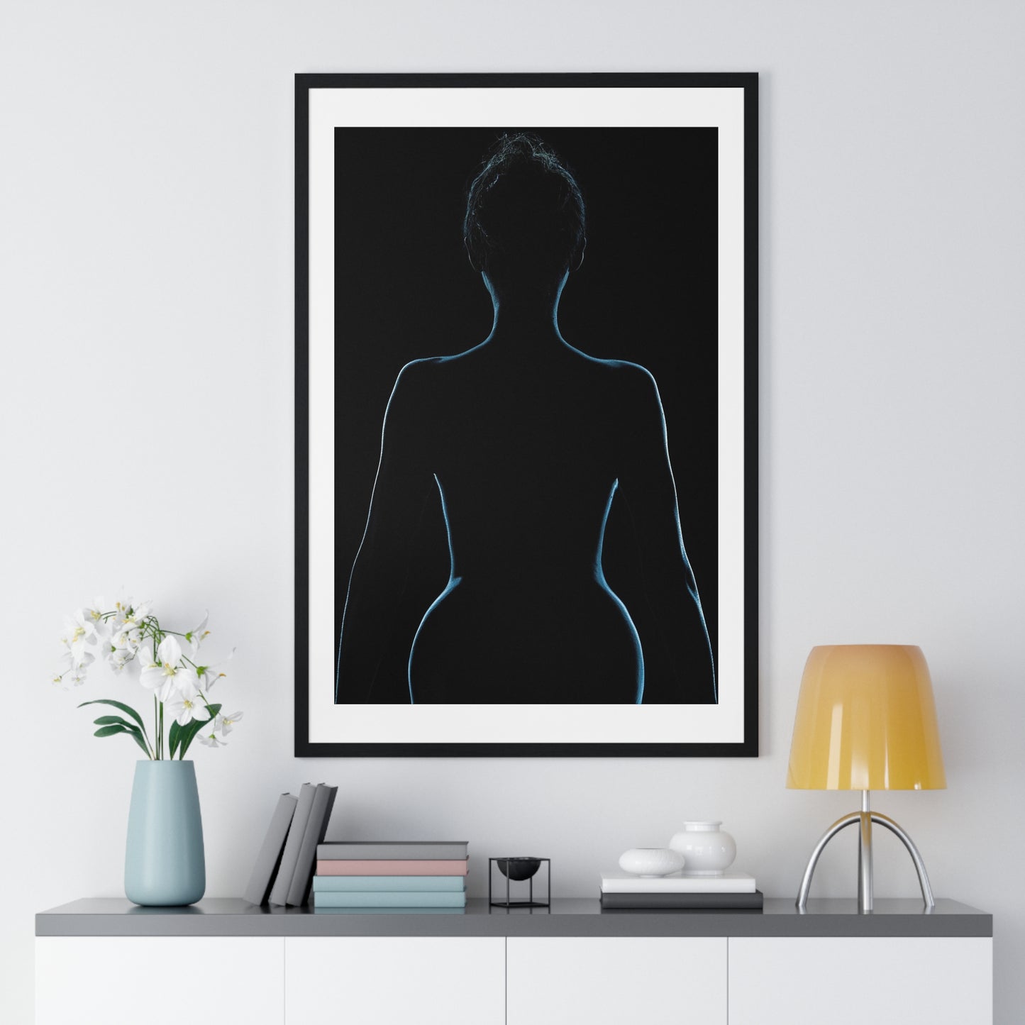 Silhouette of Female Body, Framed Art Print