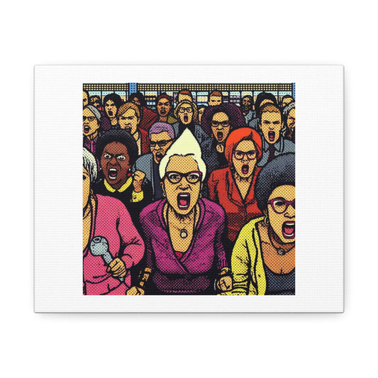 16-Bit Graphic Style Karens 'Designed by AI' Art Print on Canvas