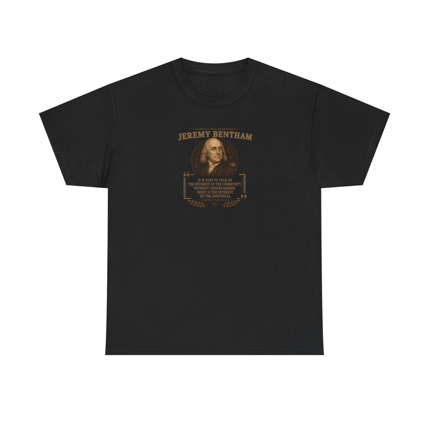 Jeremy Bentham on Community and Individuality, Philosophy Tribute T-Shirt