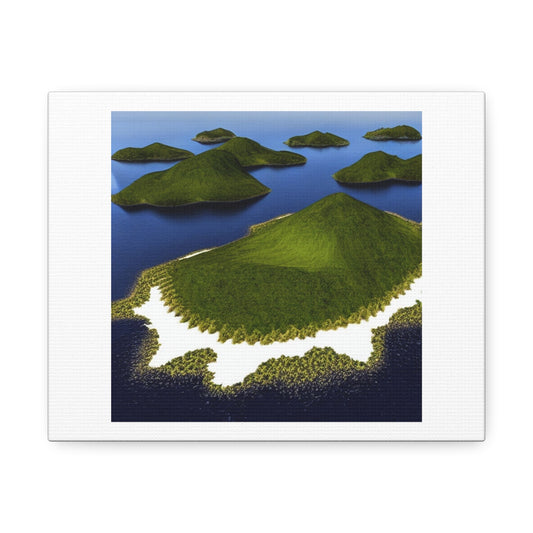 Four Islands Intersecting To One Floating Island 'Designed by AI' on Canvas