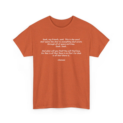 Seek My Friends, Seek. Because That is the Door to Everything, Spiritual T-Shirt
