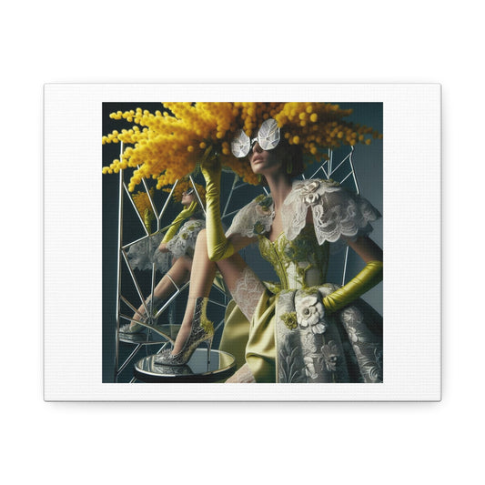 Mimosa Abstract Fashion Editorial 'Designed by AI' Art Print on Canvas