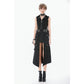 Dark in Love Punk Layered-Pocket Cutout Belted Long Skirt