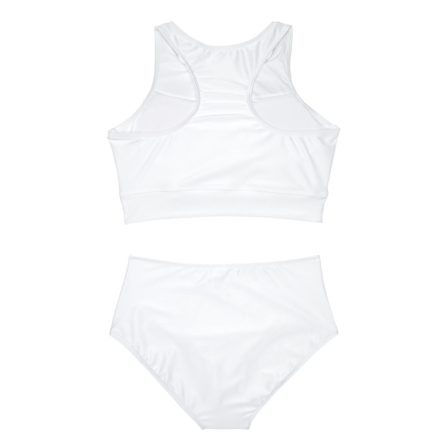 'Not a Dude' Printed Women's White Sporty Bikini Set