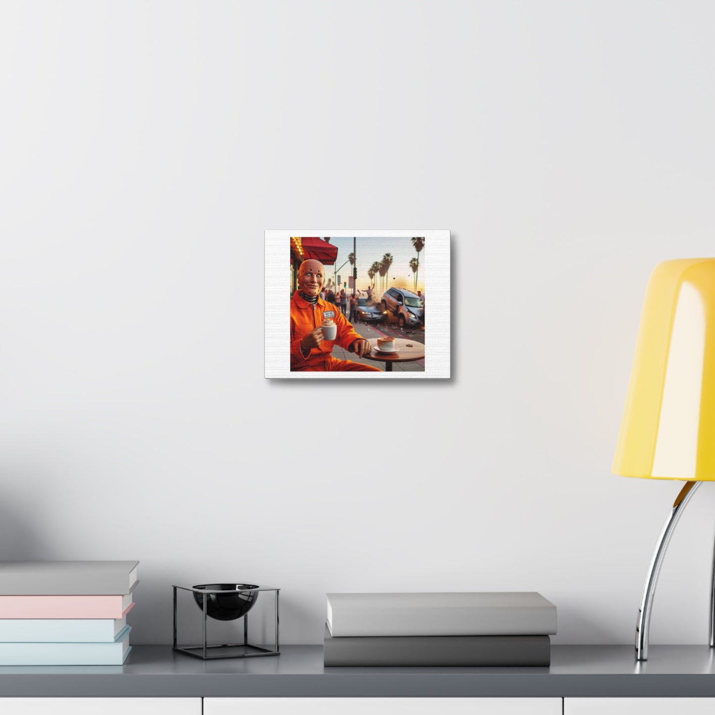 Crash Test Dummy Man on his Day Off, Art Print 'Designed by AI' on Canvas