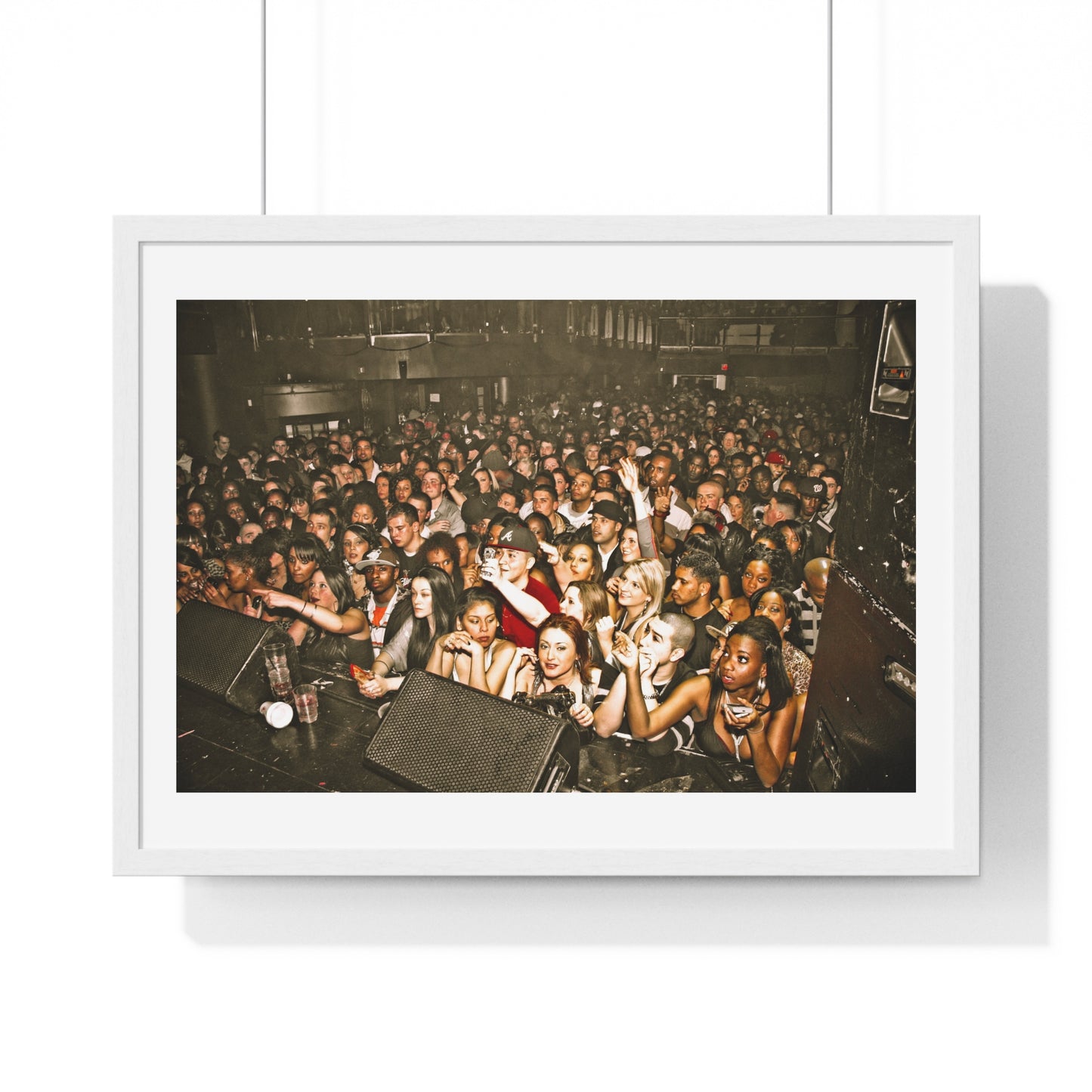 Crowd at Hip Hop Concert, Retro Photography (2017) from the Original, Framed Print