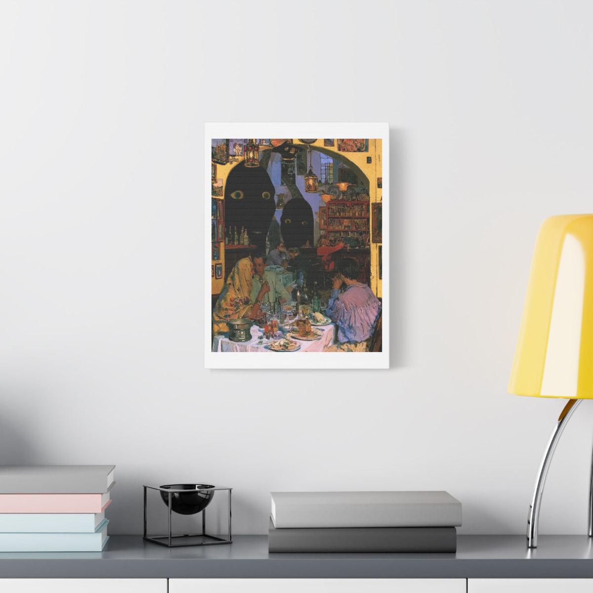 The Walls Have Eyes, Art Print on Satin Canvas, Stretched