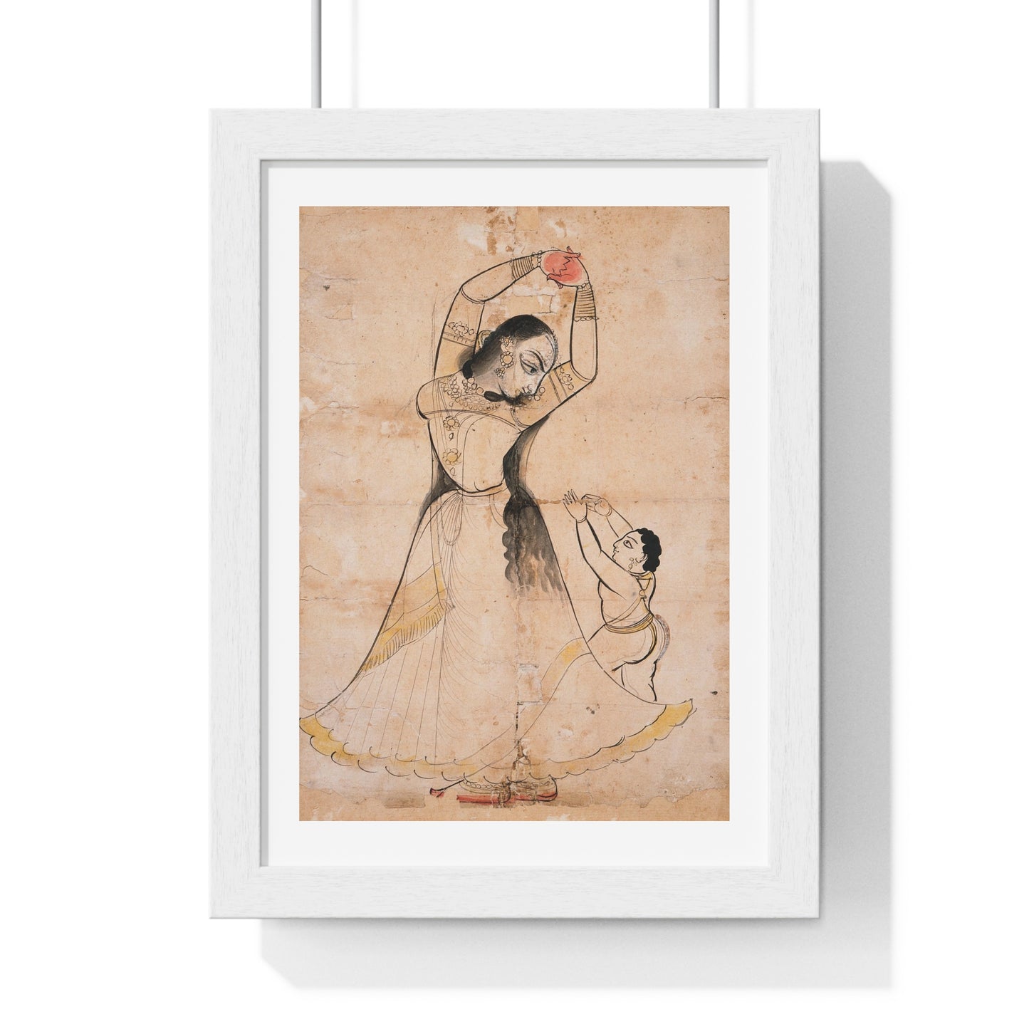 Mother and Child (1900) Ink and Opaque Watercolour by Bagta from the Original, Framed Art Print